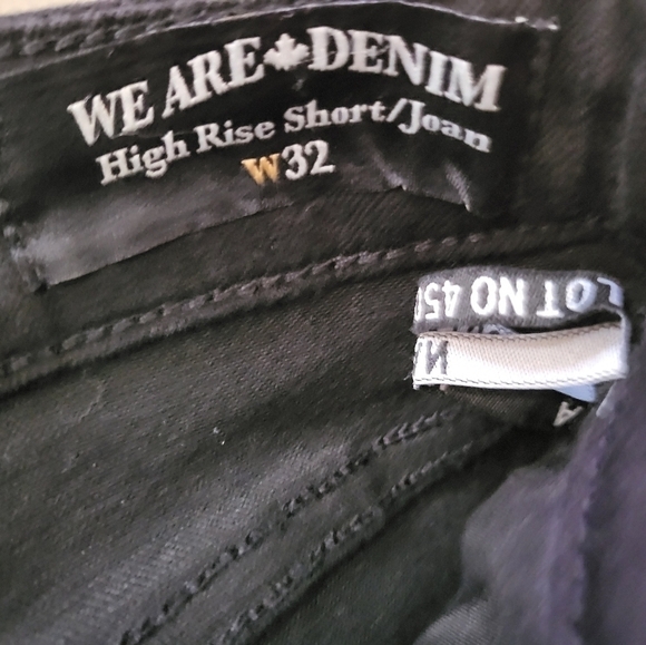 New Buffalo David Bitton High Rise Black Denim Shorts Size 32 Cutoff Jean Shorts - Picture 10 of 12
